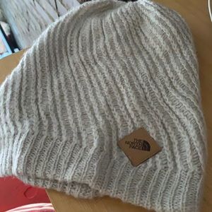 Grey Woven North Face Ski Hat